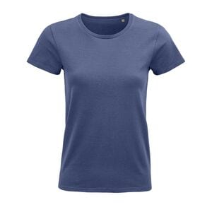 SOL'S 03579 - Pioneer Women T Shirt Cintada Para Senhora Em Jersey De Gola Redonda Denim