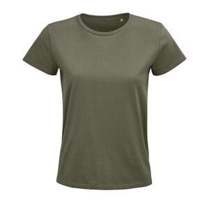 SOL'S 03579 - Pioneer Women T Shirt Cintada Para Senhora Em Jersey De Gola Redonda Caqui