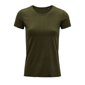 NEOBLU 03571 - Leonard Women T Shirt De Mangas Curtas Para Senhora Deep khaki