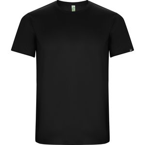 Roly CA0427 - IMOLA T-shirt técnica de manga reglan em tecido de poliéster reciclado CONTROL DRY Black