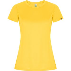 Roly CA0428 - IMOLA WOMAN T-shirt técnica cintada de manga reglan em poliéster reciclado CONTROL DRY Yellow