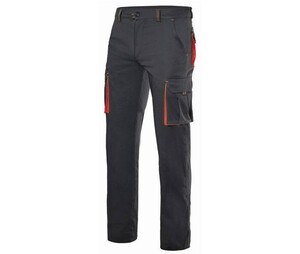 VELILLA V3024S - Calças elásticas bicolores com vários bolsos Preto / Vermelho