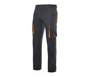 VELILLA V3024S - Calças elásticas bicolores com vários bolsos Black / Orange