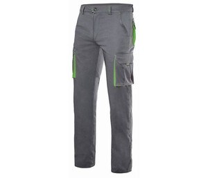 VELILLA V3024S - Calças elásticas bicolores com vários bolsos Grey/Lime
