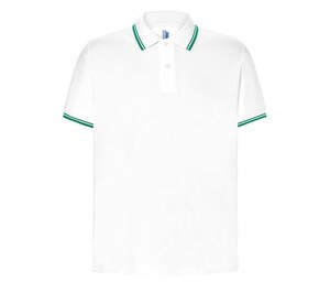 JHK JK205 - Camisa pólo masculina contrastante White / Kelly