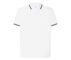 JHK JK205 - Camisa pólo masculina contrastante Branco / Preto