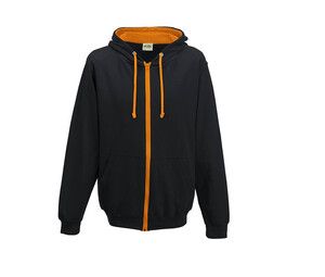 AWDIS JH053 - Hoodie de contraste Jet Black/ Orange Crush