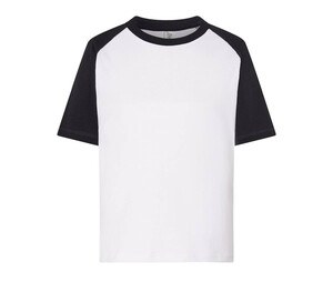 JHK JK153 - T-shirt de beisebol infantil Branco / Preto