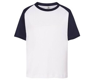 JHK JK153 - T-shirt de beisebol infantil Branco / Marinho
