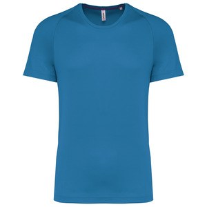 PROACT PA4012 - T-shirt de desporto de homem de material reciclado com decote redondo Aqua Blue