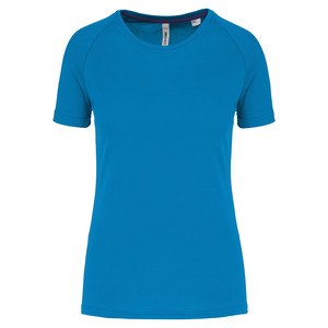 PROACT PA4013 - T-shirt de desporto de senhora de material reciclado com decote redondo Aqua Blue