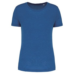PROACT PA4021 - T-shirt de desporto de senhora Triblend com decote redondo Sporty Royal Blue Heather