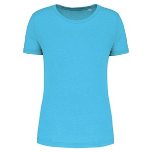 PROACT PA4021 - T-shirt de desporto de senhora Triblend com decote redondo Light Turquoise