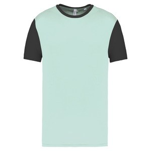 PROACT PA4023 - T-shirt bicolor de manga curta para adulto Ice Mint / Dark Grey