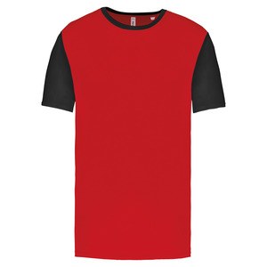 PROACT PA4023 - T-shirt bicolor de manga curta para adulto Sporty Red / Black