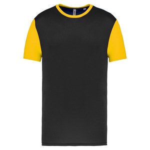 PROACT PA4023 - T-shirt bicolor de manga curta para adulto Black / Sporty Yellow