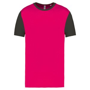 PROACT PA4023 - T-shirt bicolor de manga curta para adulto Sporty Pink / Dark Grey