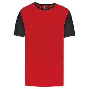 PROACT PA4024 - T-shirt bicolor de manga curta de criança Sporty Red / Black