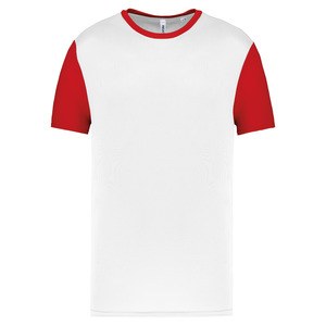 PROACT PA4024 - T-shirt bicolor de manga curta de criança White / Sporty Red