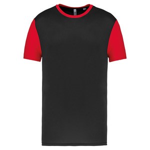PROACT PA4024 - T-shirt bicolor de manga curta de criança Black / Sporty Red