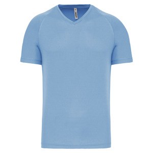 PROACT PA476 - T-shirt de desporto de homem com decote em V de manga curta Azul céu