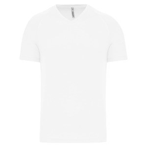 PROACT PA476 - T-shirt de desporto de homem com decote em V de manga curta White