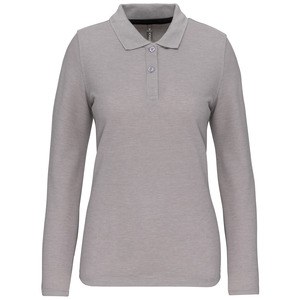 WK. Designed To Work WK277 - Polo de senhora manga comprida Oxford Grey