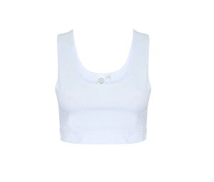 SF Women SK236 - Camiseta cortada feminina White/White