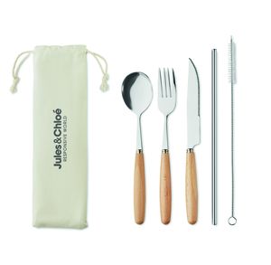 GiftRetail MO6336 - CUSTA SET Set de cutelaria em aço Bege