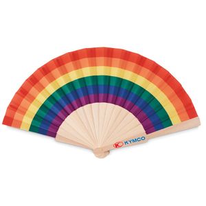 GiftRetail MO6446 - BOWFAN Leque manual madeira arco-íris Multicolor