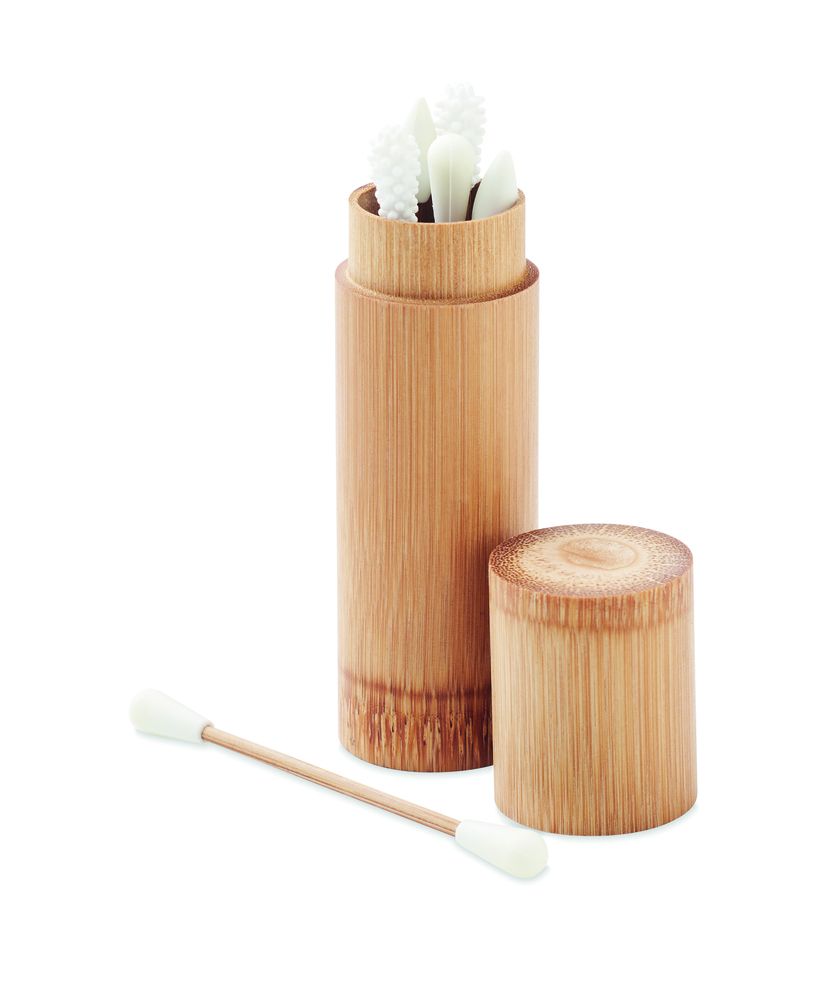 GiftRetail MO6483 - FENTON Cotonetes em caixa de bambu