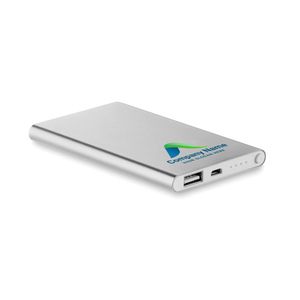 GiftRetail MO8735 - POWERFLAT Po erbank plano 4000mAh matt silver