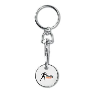 GiftRetail MO9748 - TOKENRING Porta-chaves moeda (euro) Branco