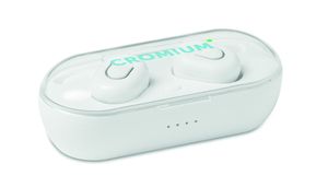 GiftRetail MO9754 - TWINS Auscultador wireless com caixa Branco