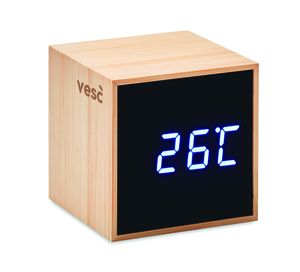 GiftRetail MO9922 - MARA CLOCK Relógio alarme LED capa bambú Wood