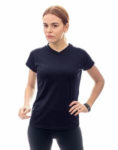 Mustaghata STEP - Camiseta correndo para mulheres 140 g Marinha