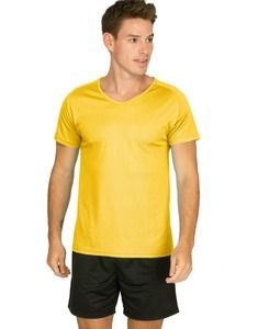 Mustaghata WINNER - Camiseta ativa para homens mangas curtas e raglantes 125g Amarelo