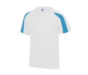 Just Cool JC003 - T-shirt de esportes de contraste Arctic White / Sapphire Blue