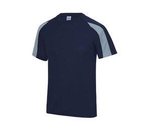 Just Cool JC003 - T-shirt de esportes de contraste Oxford Navy/ Sky Blue