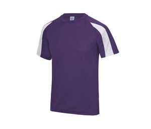 Just Cool JC003 - T-shirt de esportes de contraste Purple / Arctic White