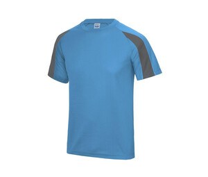 Just Cool JC003 - T-shirt de esportes de contraste Sapphire Blue/ Charcoal