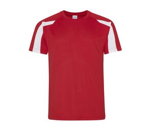 Just Cool JC003 - T-shirt de esportes de contraste Fire Red/ Arctic White