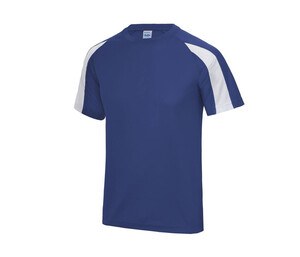 Just Cool JC003 - T-shirt de esportes de contraste Royal Blue / Arctic White
