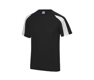 Just Cool JC003 - T-shirt de esportes de contraste Jet Black / Arctic White
