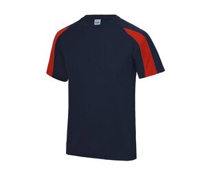 Just Cool JC003 - T-shirt de esportes de contraste French Navy / Fire Red