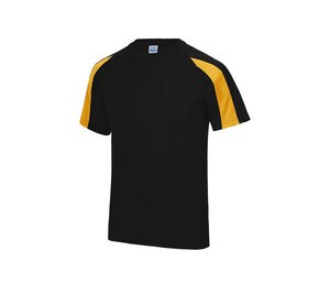 Just Cool JC003 - T-shirt de esportes de contraste Jet Black / Gold