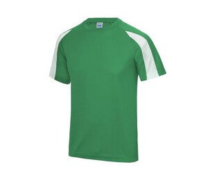 Just Cool JC003 - T-shirt de esportes de contraste Kelly Green / Arctic White