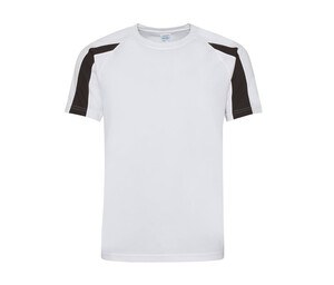 Just Cool JC003 - T-shirt de esportes de contraste Arctic White / Jet Black