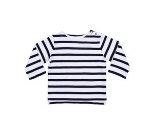 Babybugz BZ052 - Camiseta de marinheiro bebê Branco / Marinho
