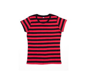 Mantis MT110S - Camiseta listrada feminina Preto / Vermelho